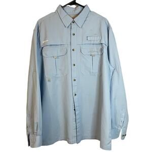 Habit Vented Fishing Shirt Baby Blue Long Sleeve Outdoors Mens Size Large GUC